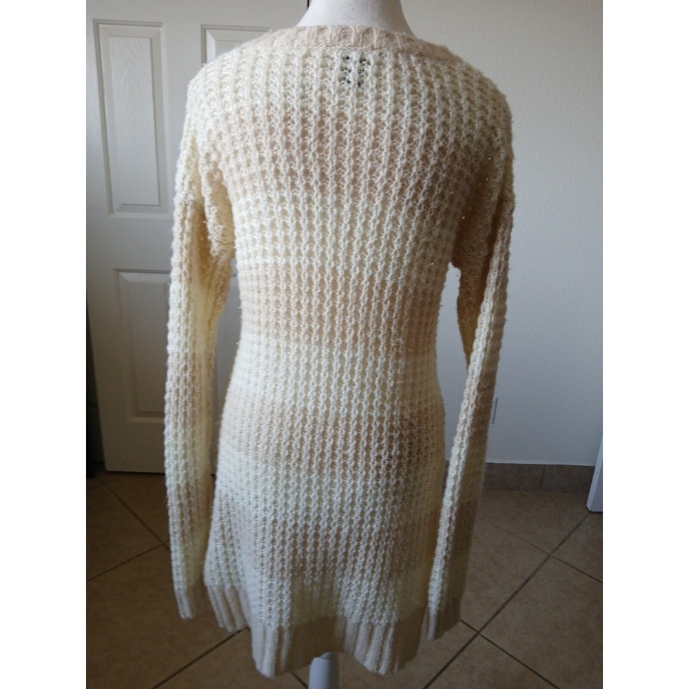 Rue 21 Women's Sweater‎ Size XL Beige Tan Stripes Long Sleeve Round Neck - Picture 5 of 16